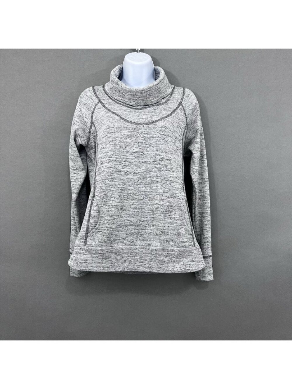 Kuhl Heather Grey Funnel Neck Long Sleeve Sweatshirt